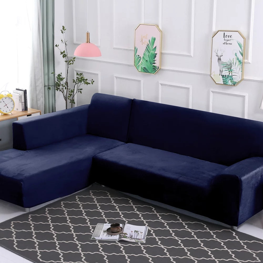 L Shape Velvet Sofa Cover W5291