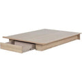 Rustic Oak Full/Queen Platform Bed with Drawer P361666