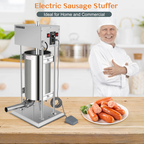 15.4LBS/10L Electric Stainless Steel Sausage Stuffer with 5 Stuffing Tubes C5259
