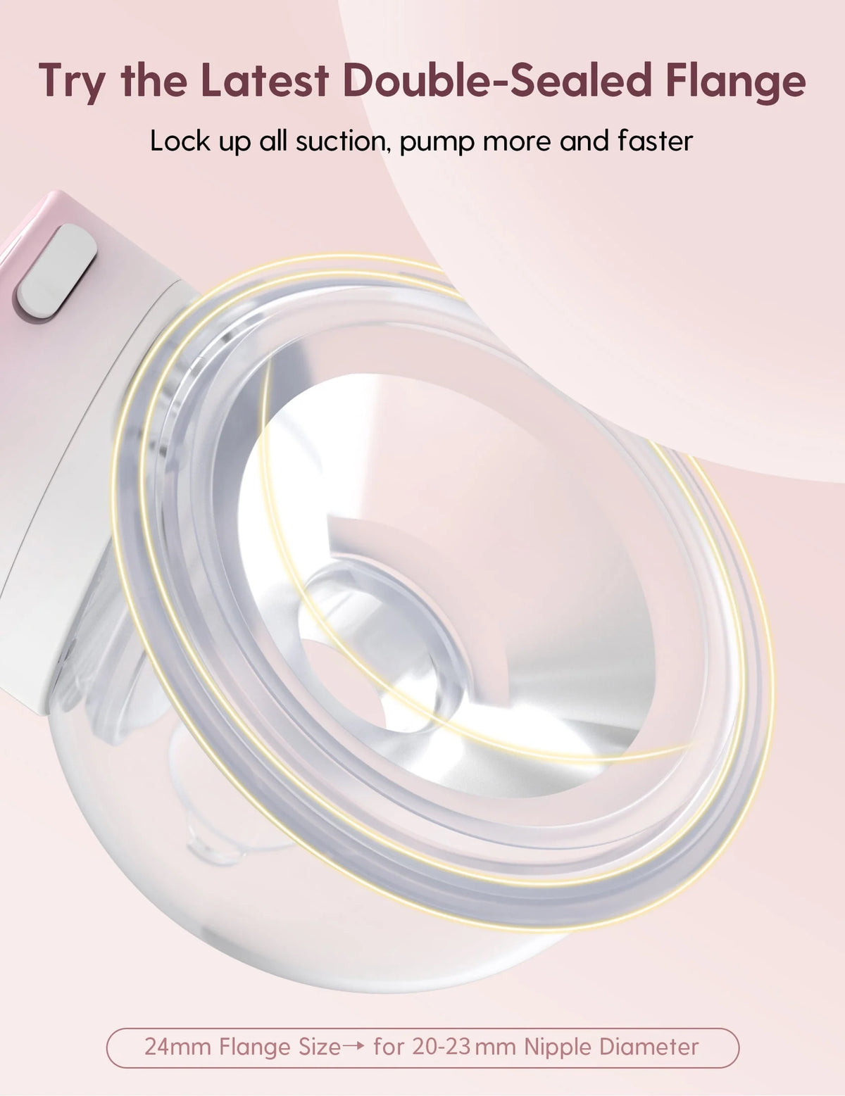 Pink Pro Hands Free Wearable Electric Breast Pump 24mm 2 Pack G95626