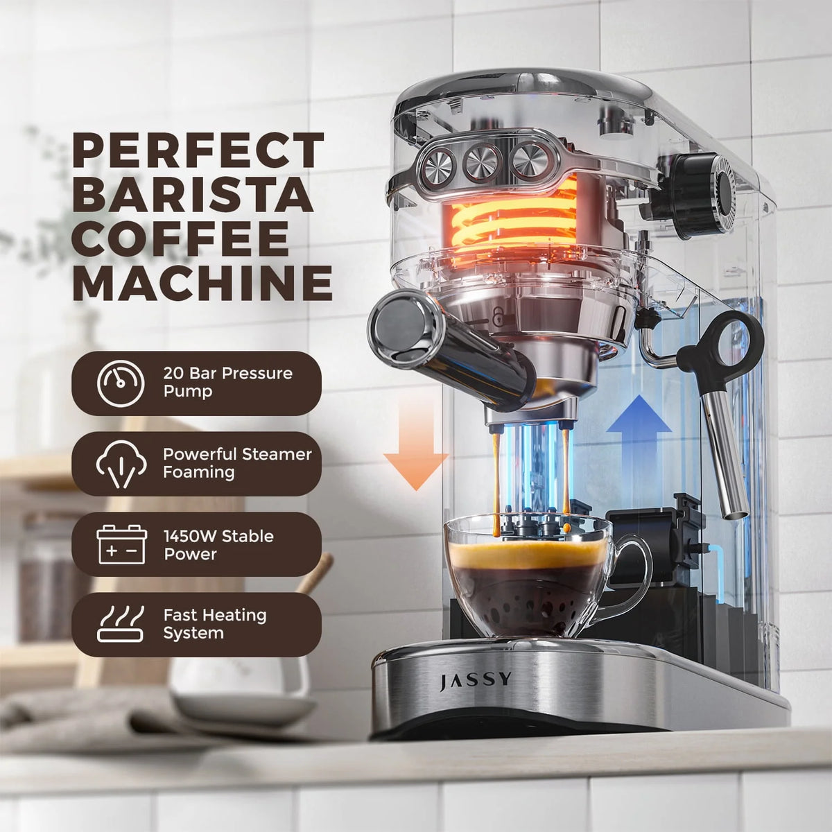 20 Bar Espresso Coffee Maker with Milk Frother N203768