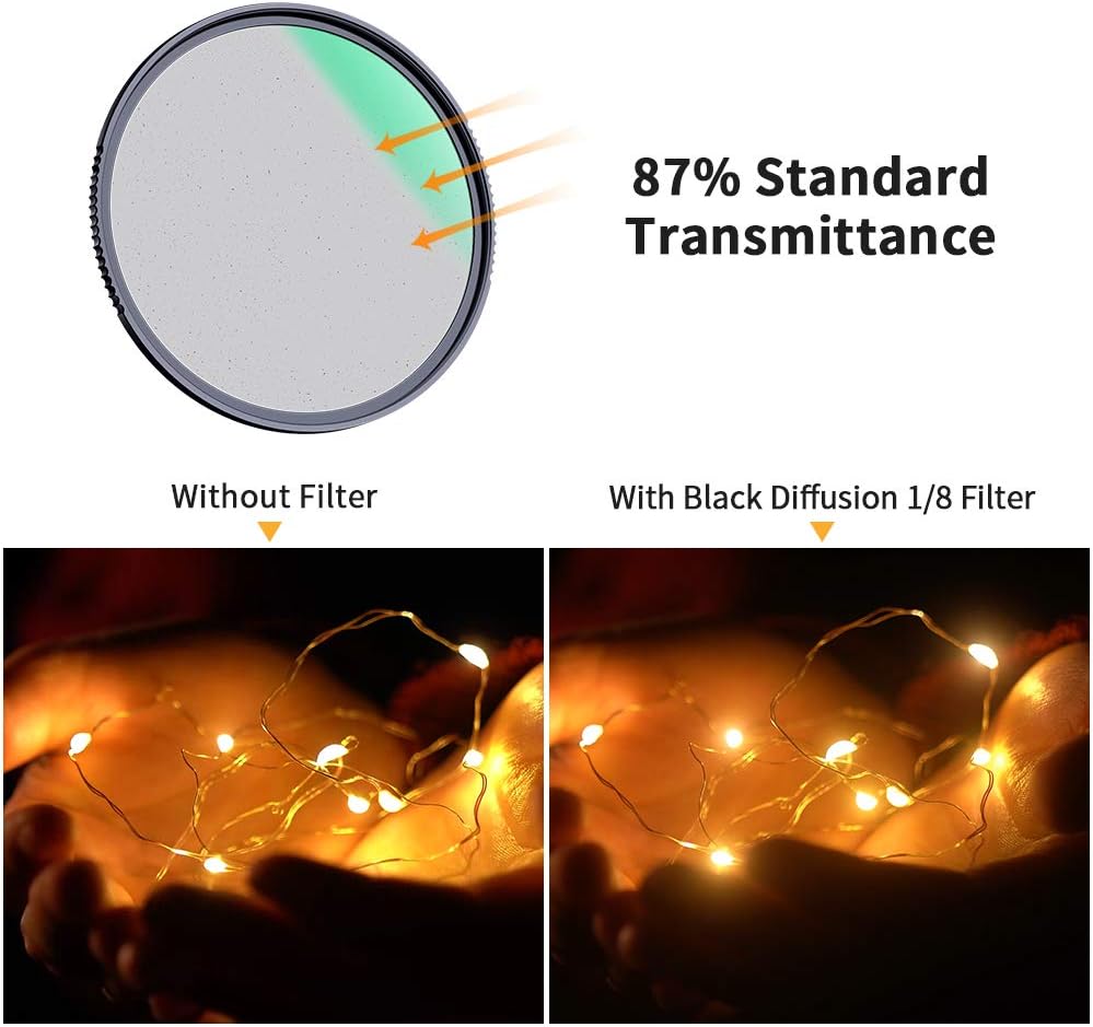 77mm Black Diffusion 1/8 Camera Lens Filter G216