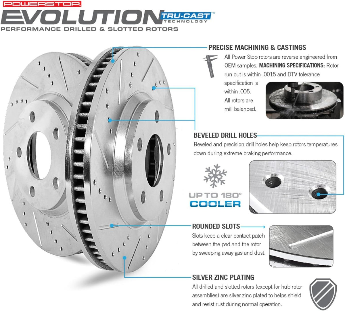 Front and Rear Carbon Fiber Brake Pads with Drilled & Slotted Brake Rotors Kit Y97869