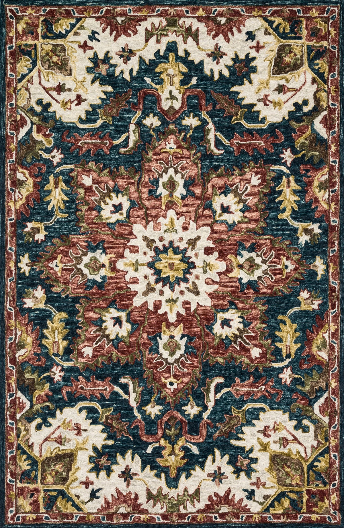 Teal Raspberry 9'3 x 13' Rug B5944