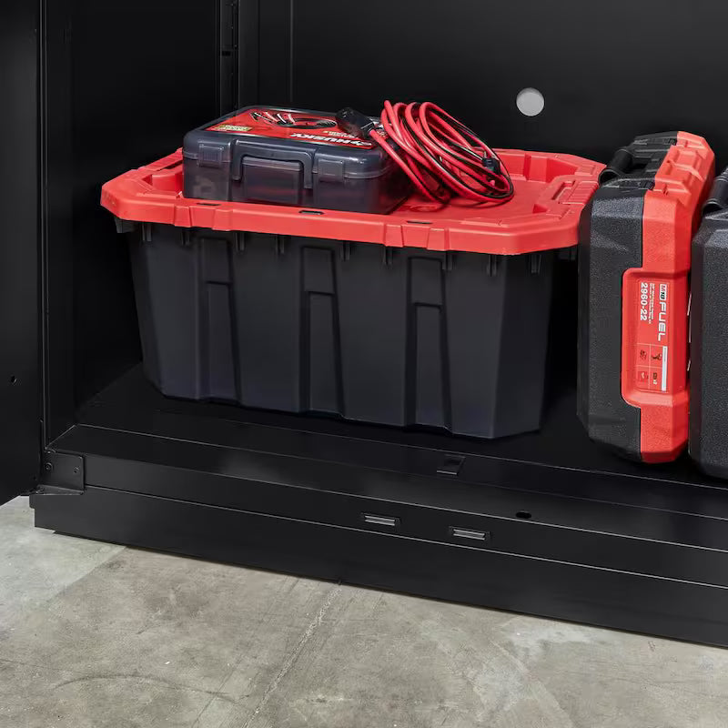 Extra Wide Heavy Duty 20-Gauge Steel Freestanding Garage Cabinet in Black D315