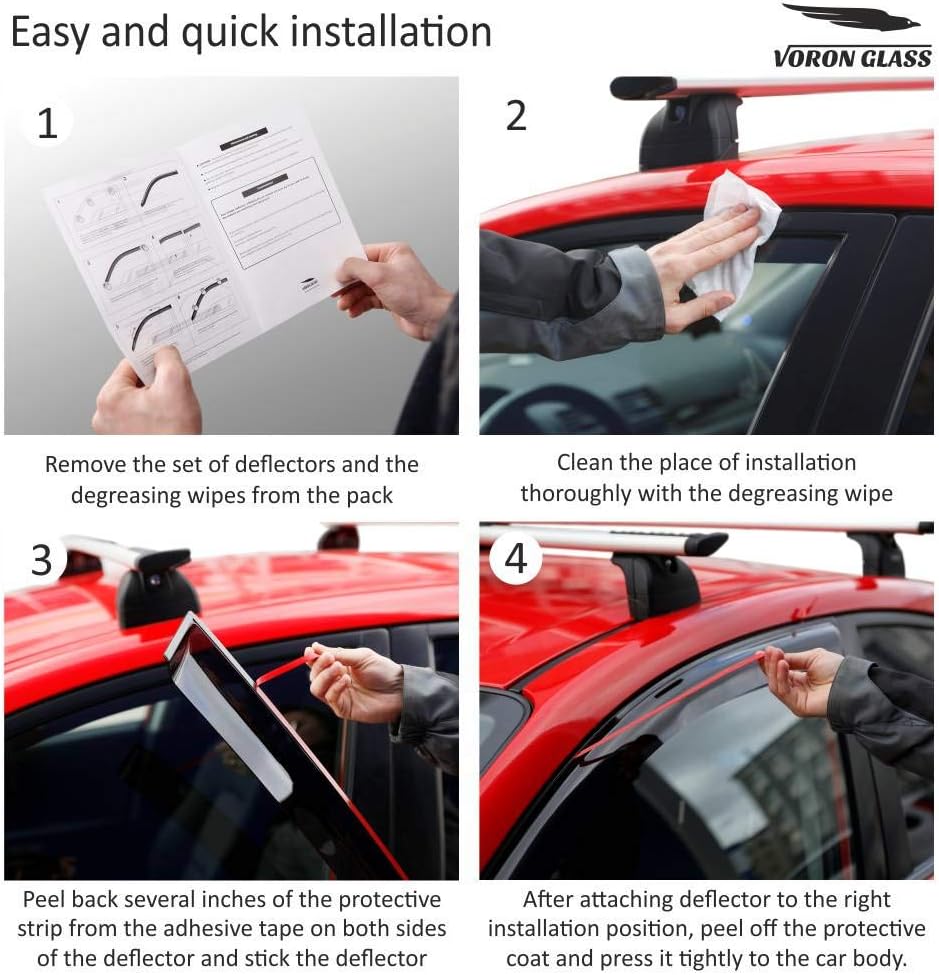 Tape-on Window Deflectors for Trucks Crew Cab 4 Pieces B821731