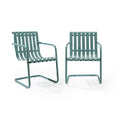 White 2 Pc Outdoor Metal Armchair Set W56910