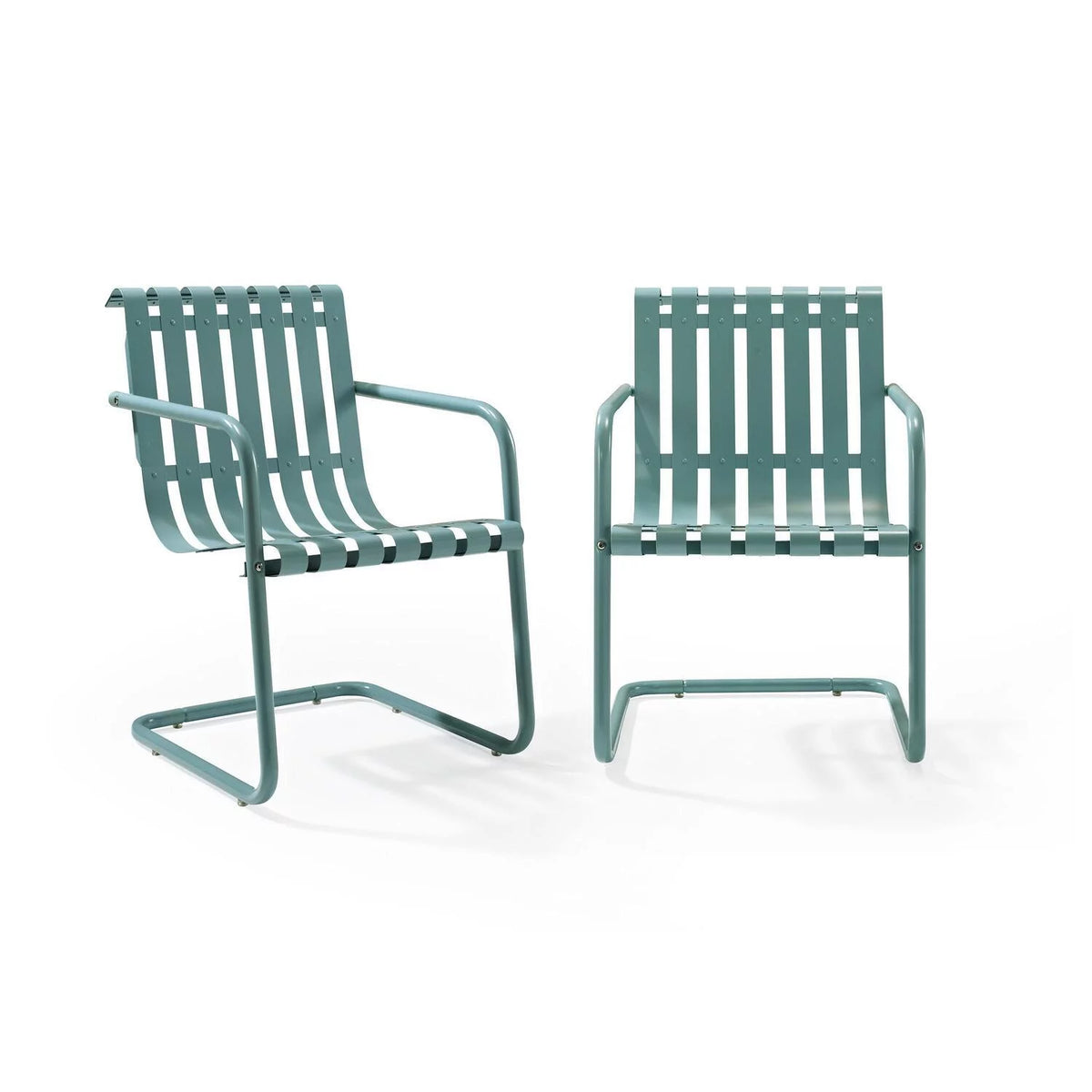 White 2 Pc Outdoor Metal Armchair Set W56910