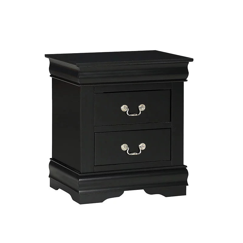 4pc Twin Size Bed Set Dresser Mirror Nightstand Black Wooden I935