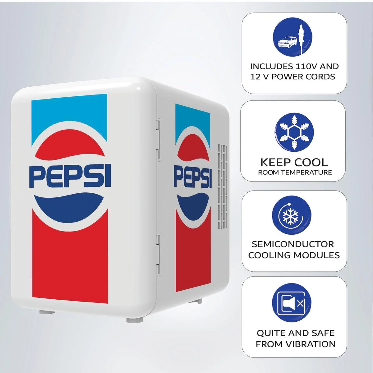 6 Can Mini Beverage Fridge with 12V Car Adaptor I9258