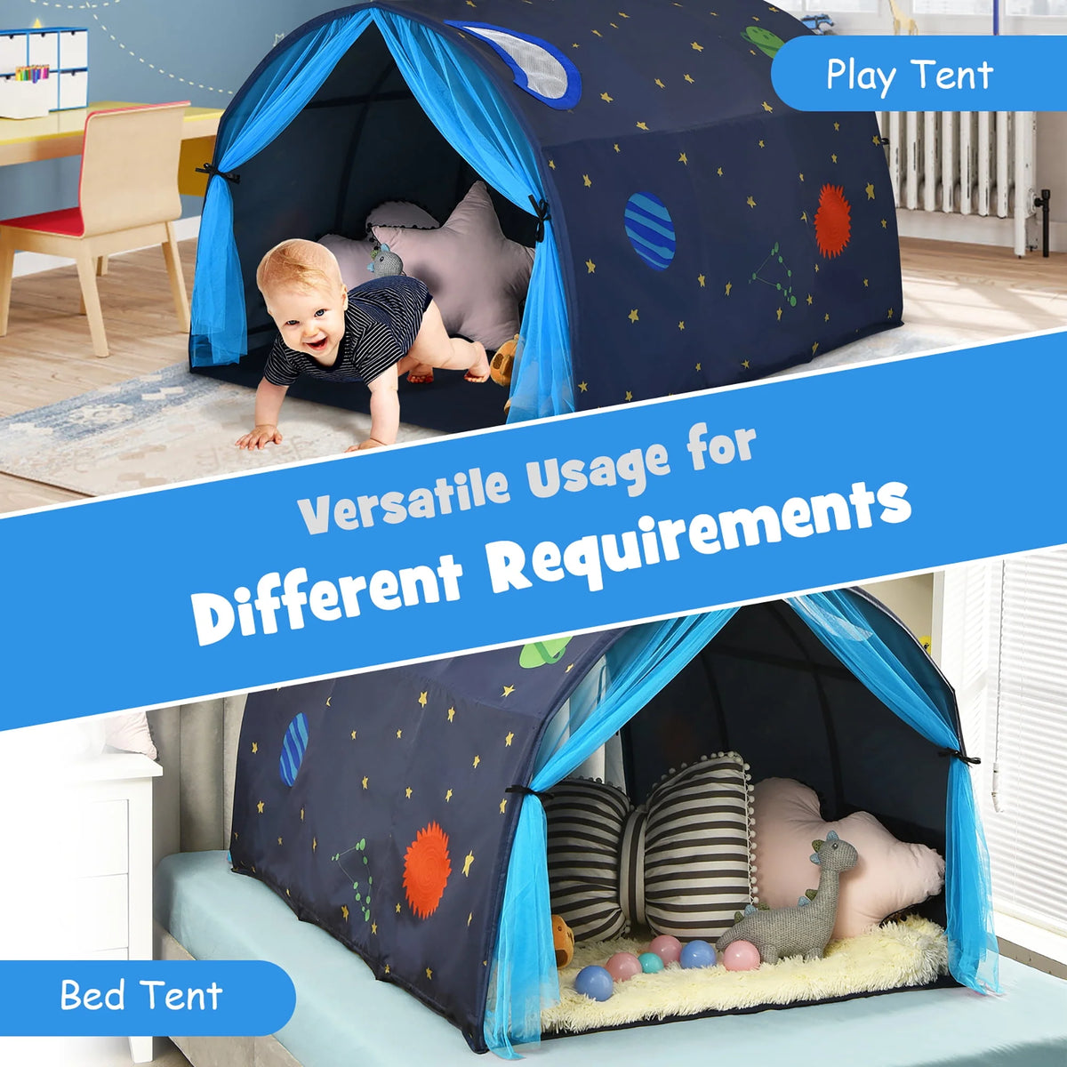 Kids Play Tent with Carry Bag Blue L834