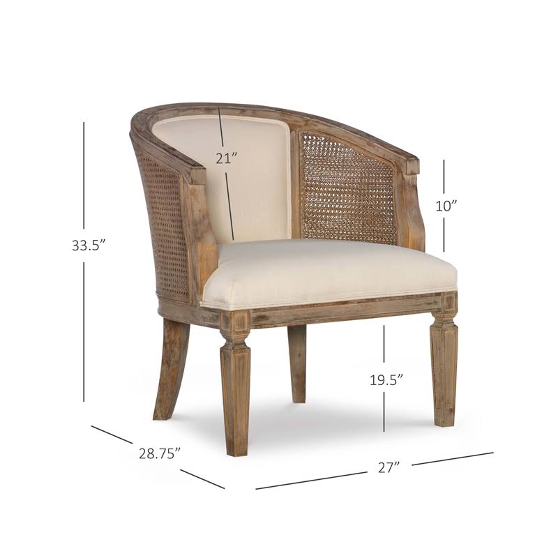 Brown Wood Barrel Chair U28545