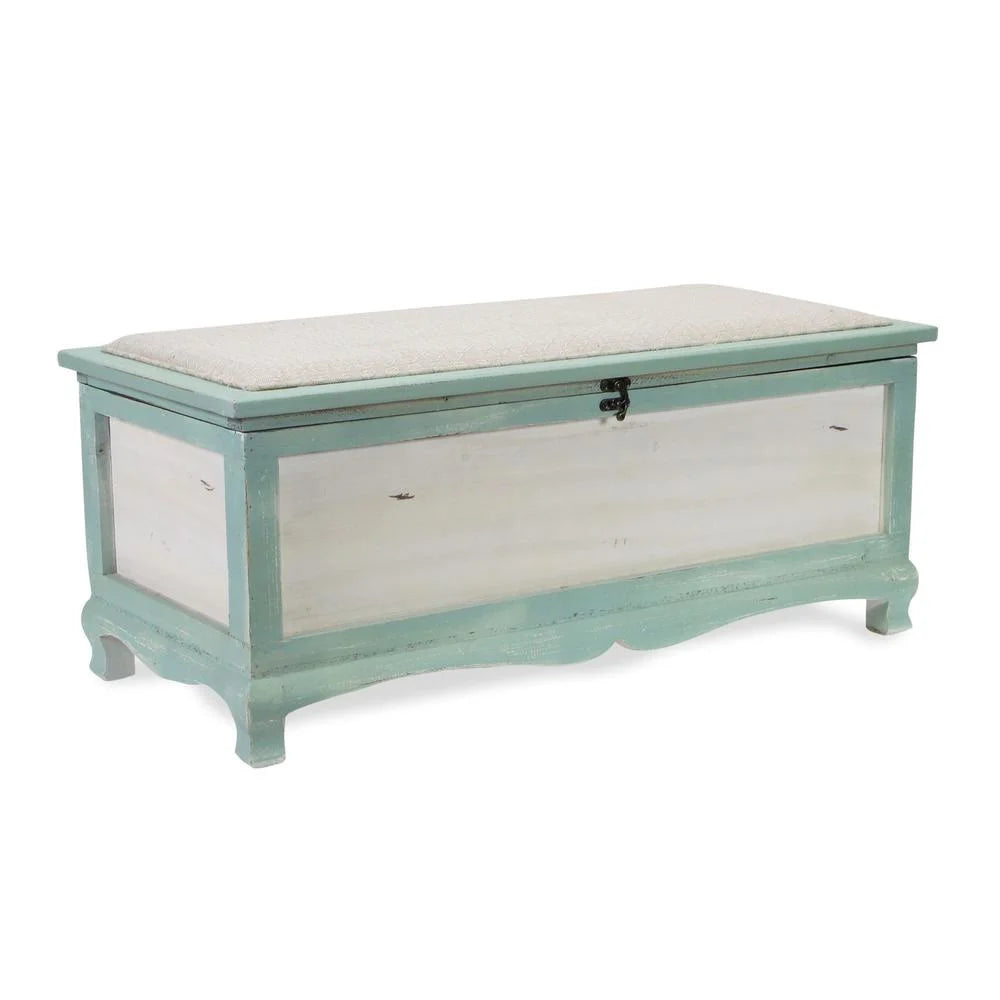 Shabby Bench Chest with Seat Cushion J72981