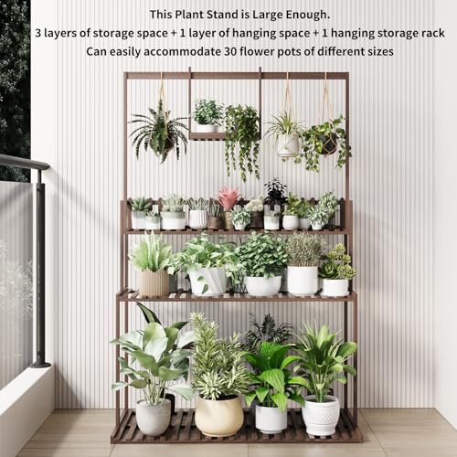 Bamboo 3-Tier Hanging Plant Stand Shelves D726023