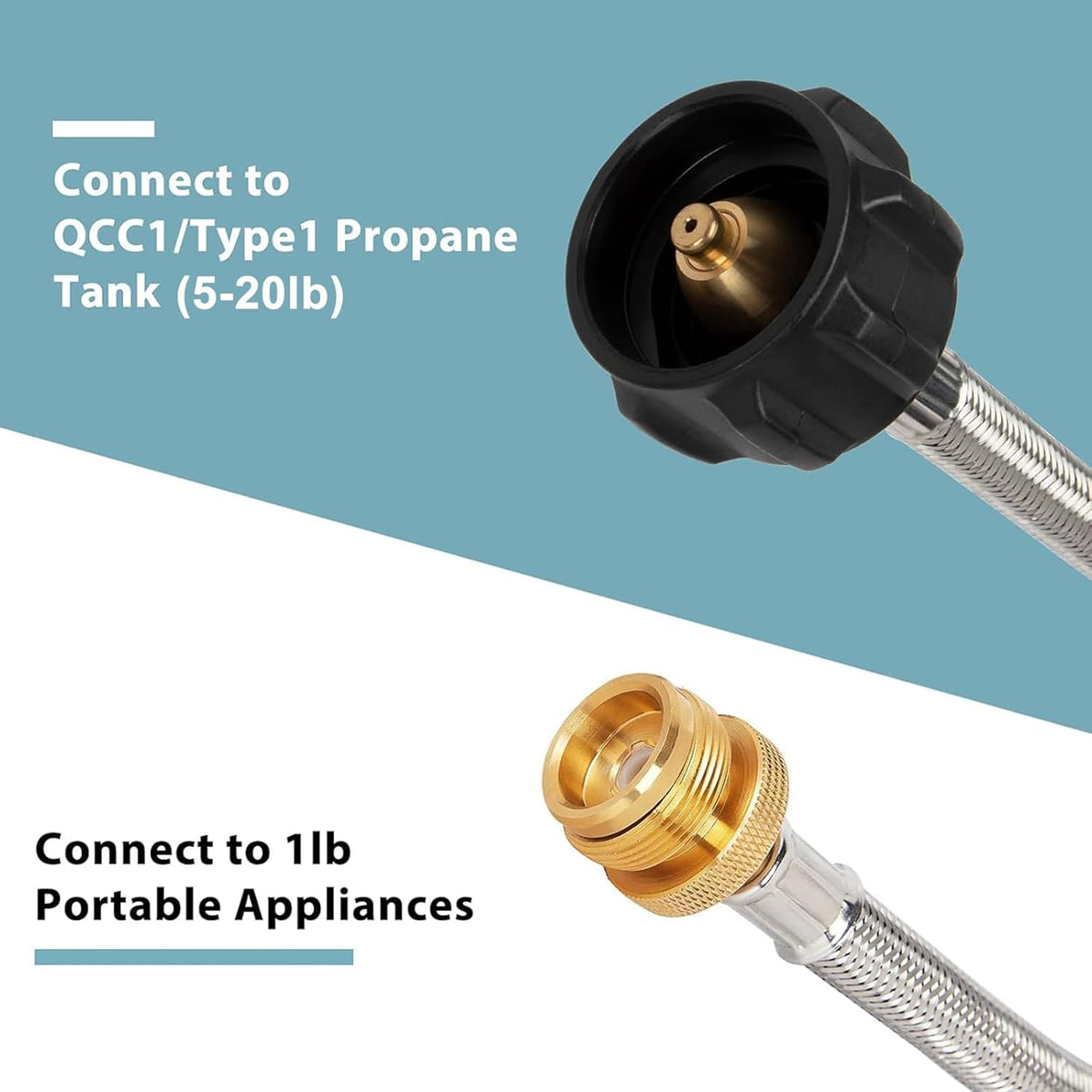 Propane Adapter & 5ft Braided Hose F193463