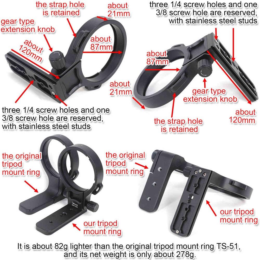 CNC Machined Lens Collar Tripod Mount Ring ARCA Fit Z377