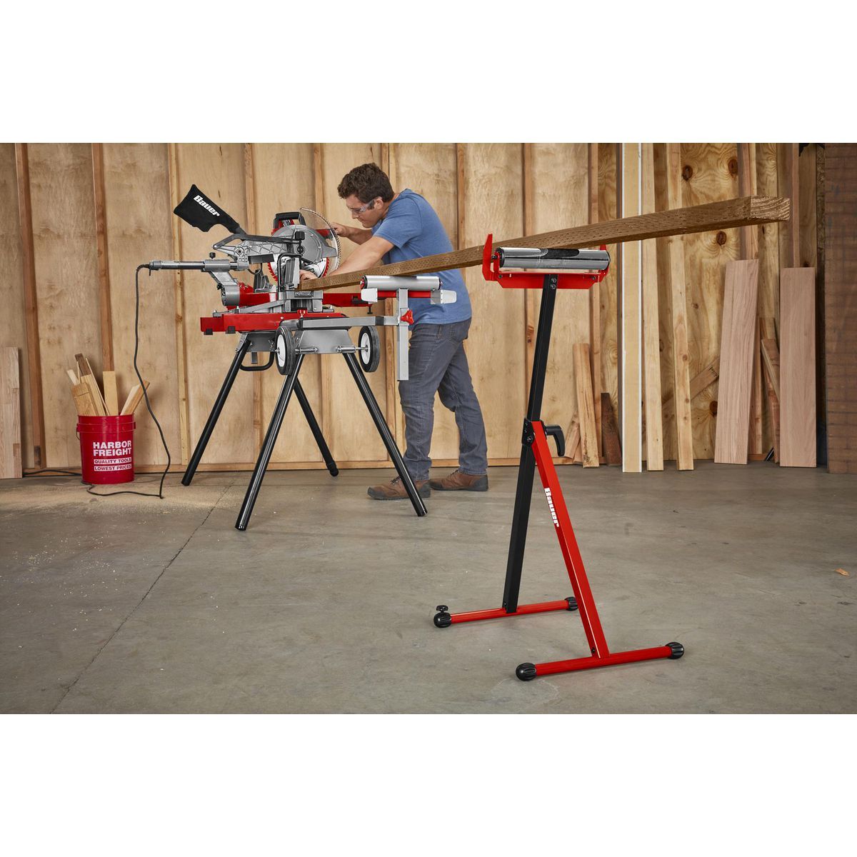250 lb. Capacity Adjustable Roller Stand with Edge Guide B738636