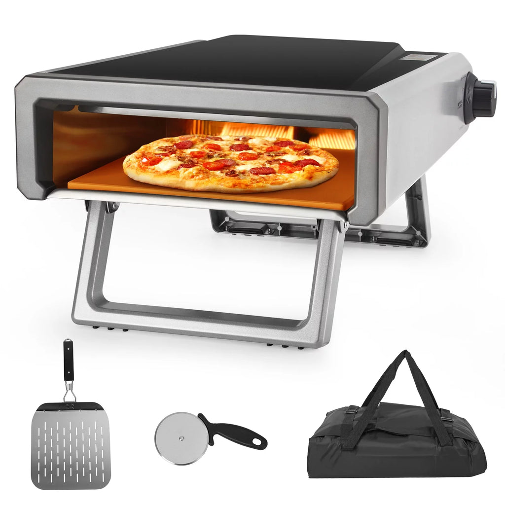 Portable Gas Stainless Steel Pizza Oven with Rotating Stone T575