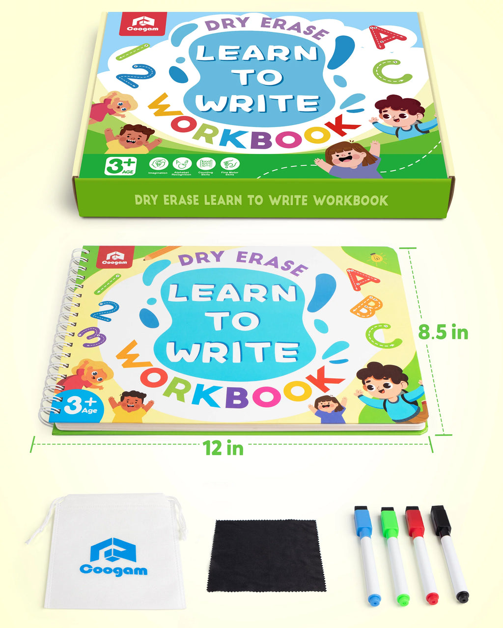 Learn to Write Workbook Numbers Letters Practicing Book ABC Alphabet Sight Words Handwriting Educational Toy U943
