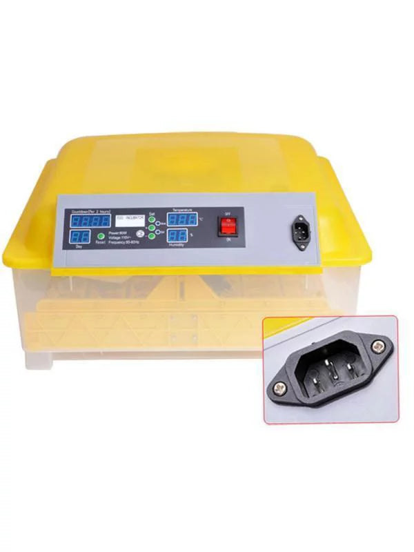 48 Egg Incubator Automatic Digital Clear Hatcher Turning Temperature Control 80W Yellow U978