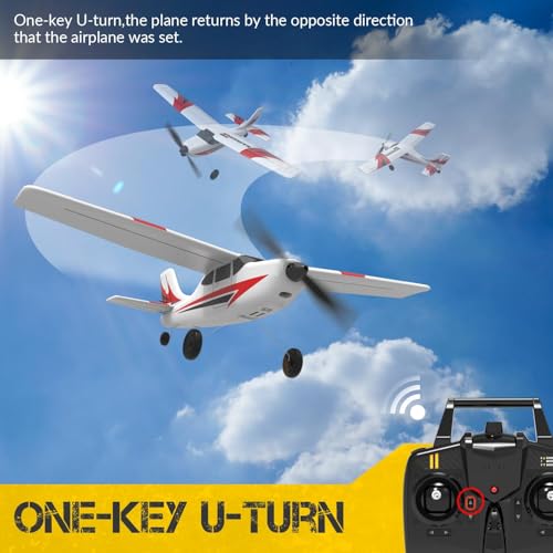 RC Plane Trainer 3CH Remote Control Airplane with Prop Saver, 6-Axis Gyro Stabilizer, 400mm Green V50642