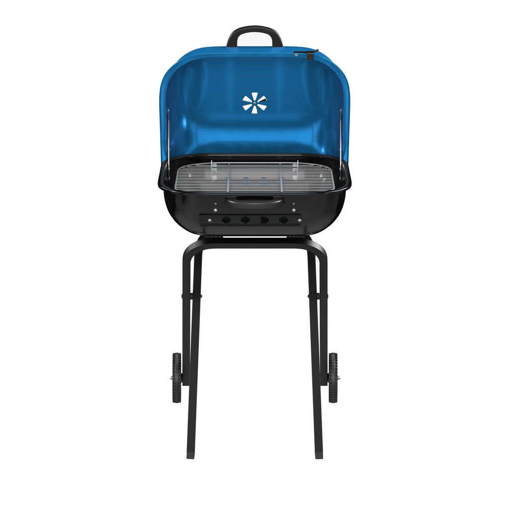Portable Steel Charcoal Grill in Blue A353