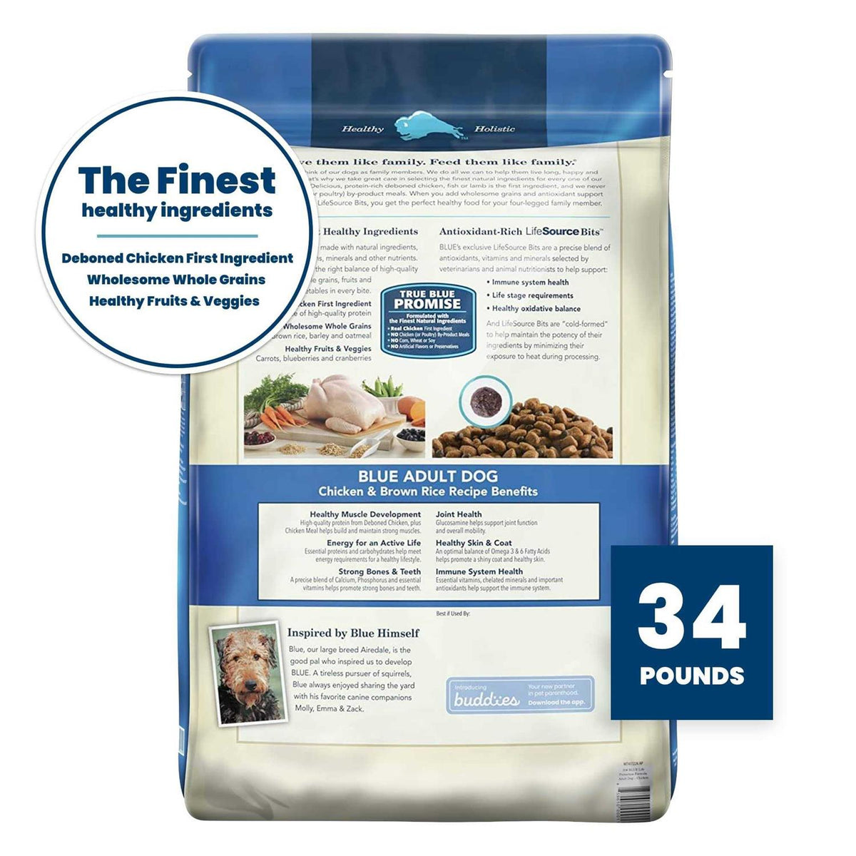 Blue Buffalo Life Protection Formula Natural Adult Dry Dog Food, Chicken and Brown Rice Q65270