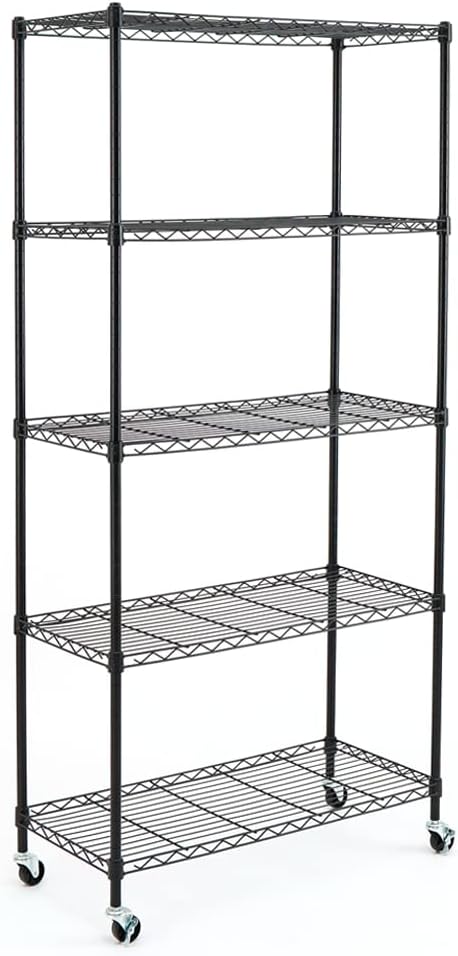 5-Shelf Adjustable Carbon Steel Wire Shelving Unit L62696