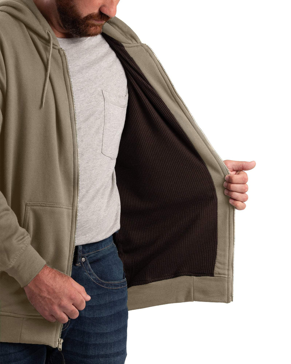 Thermal-Lined Full-Zip Hooded Sweatshirt N876