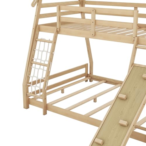 Gray Wooden Loft Bed with Removable Storage Shelves E9001
