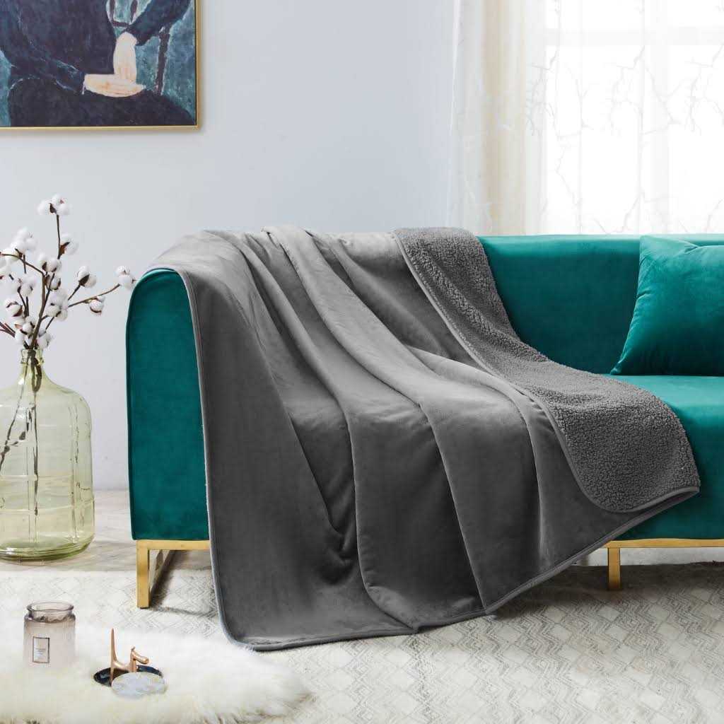 Grey Sherpa Waterproof Leakproof Dog Blanket P925