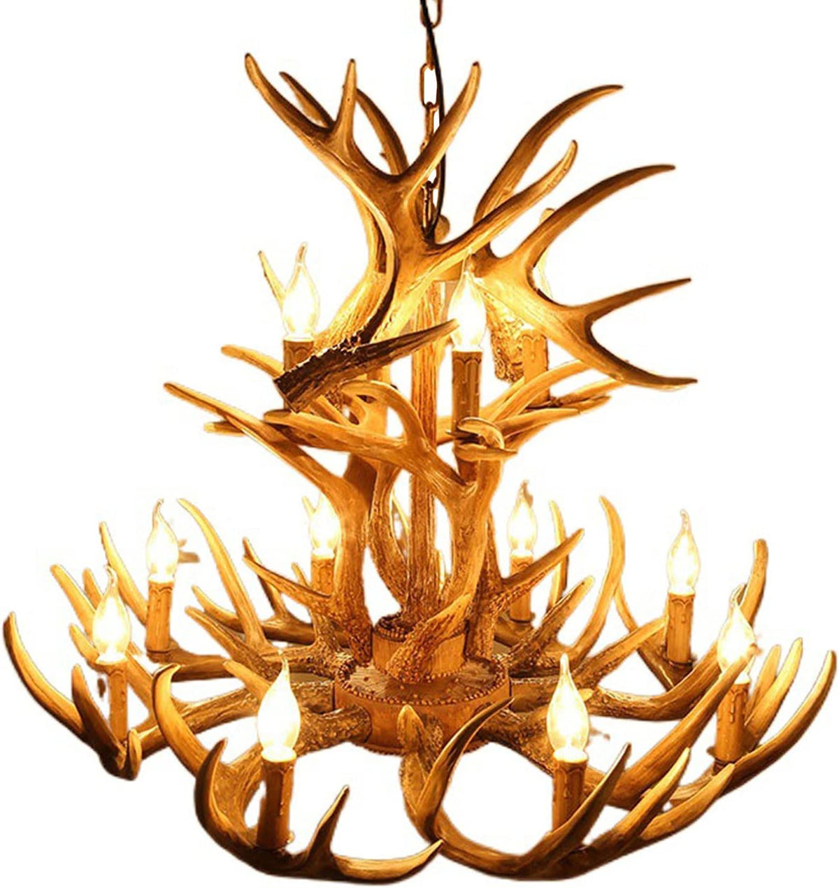Vintage Resin Antler Chandelier 12 Lights I4784