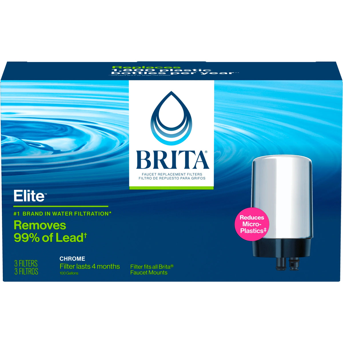 Chrome Faucet Mount Replacement Filter, 3 Count L1677