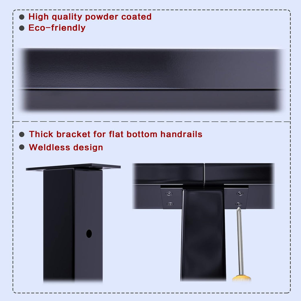 2 Pack Stainless Steel Black Cable Railing Post O50701