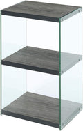 3 Tier Tower Bookcase White Faux Marble I765
