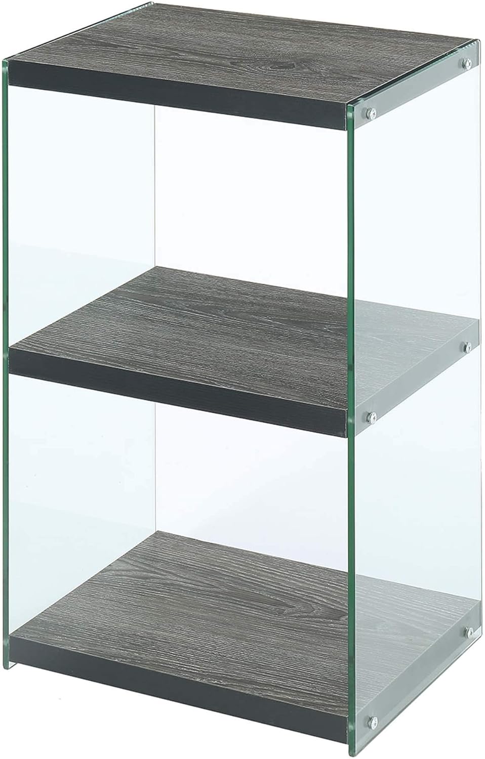 3 Tier Tower Bookcase White Faux Marble I765