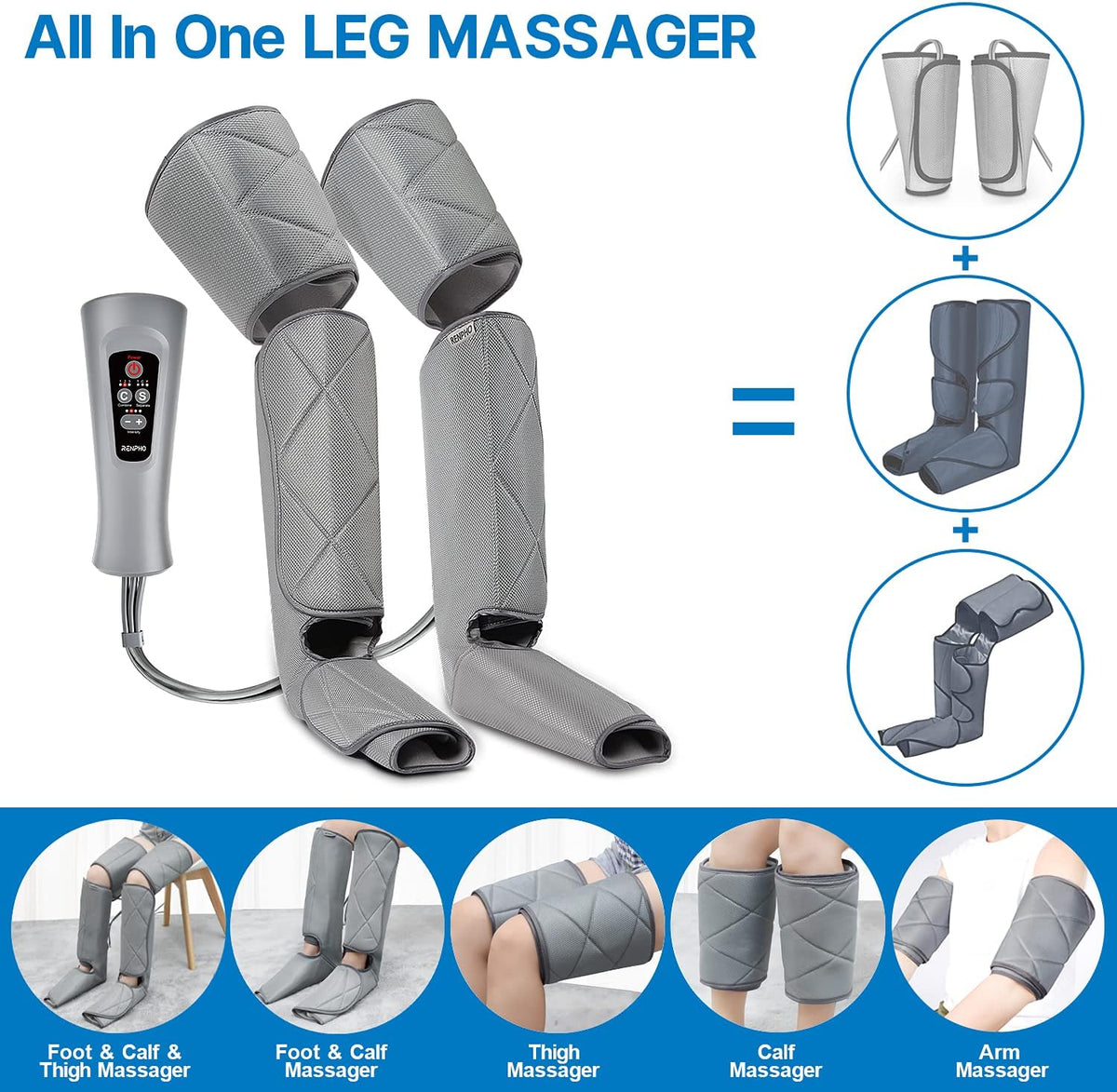 Adjustable Leg Massager with 6 Modes 4 Intensities M38856