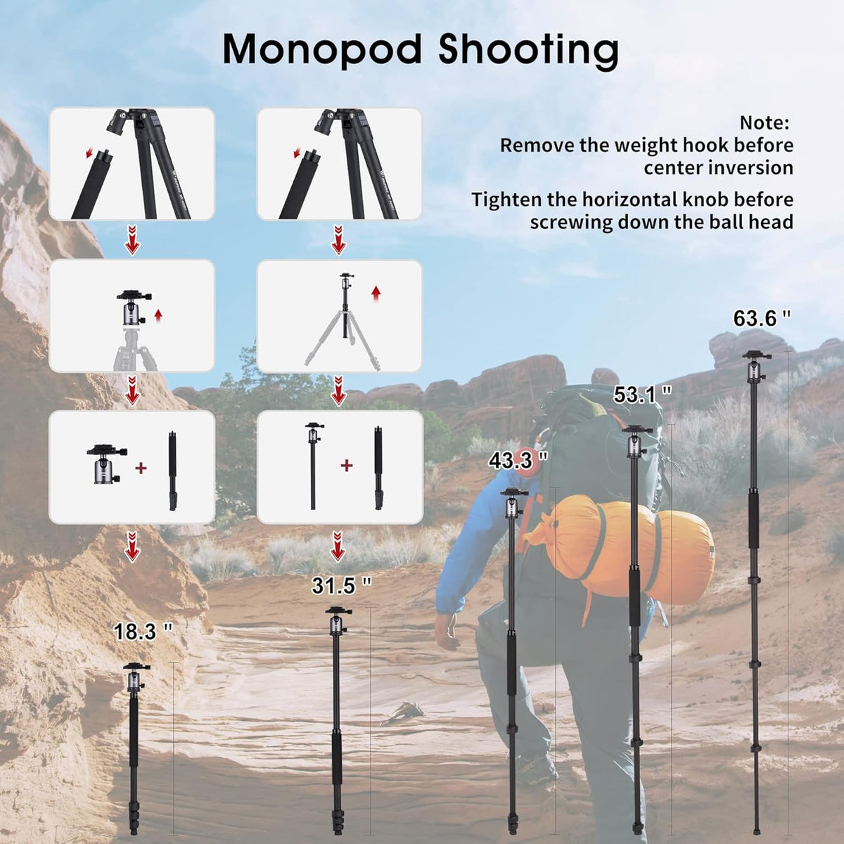 Compact Aluminum Camera Tripod with 360 Degree Ball Head Q829
