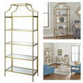5 Tier Glass Metal Bookcase V3538