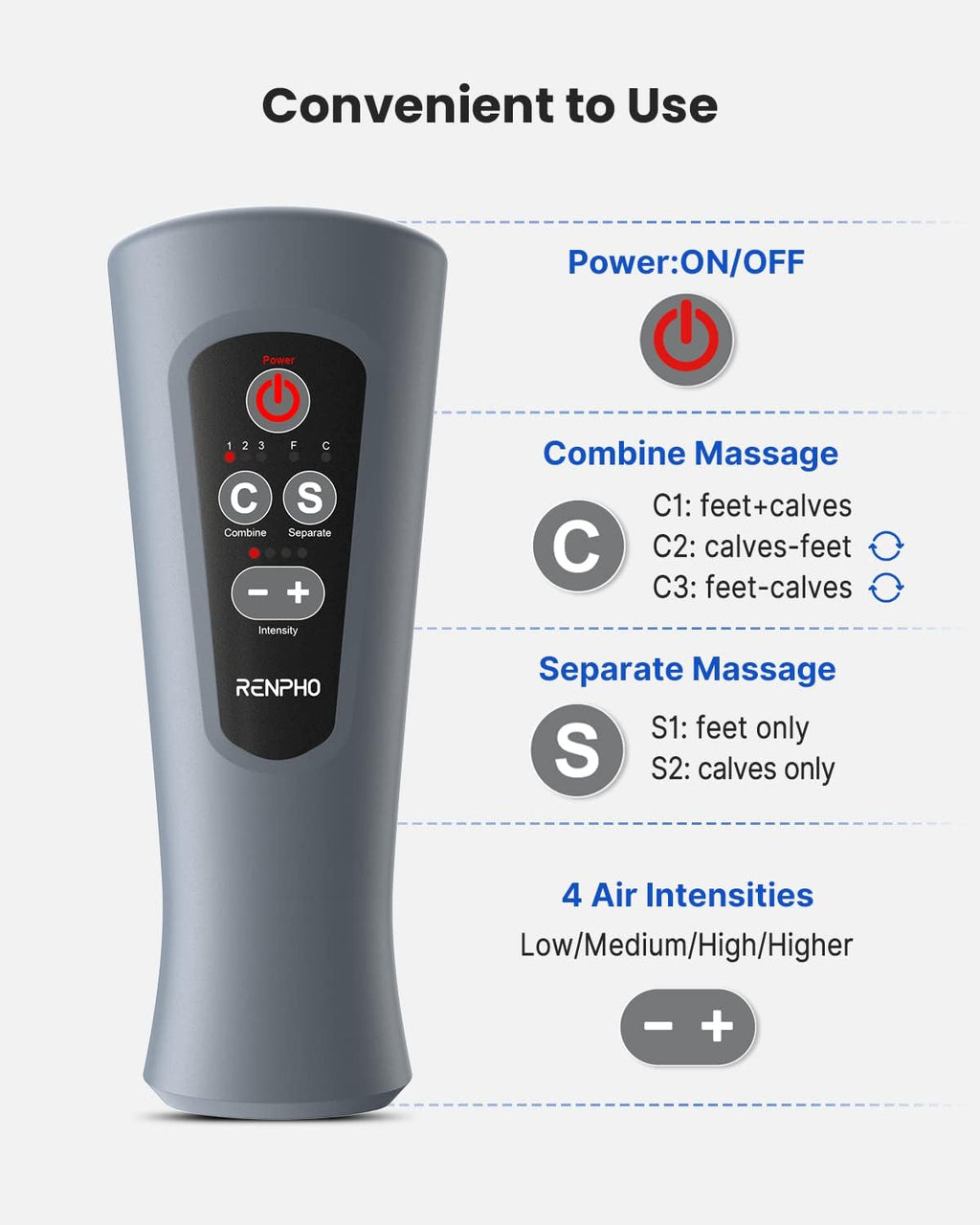 Leg Massager for Foot and Calf with 5 Modes 4 Intensities H97102