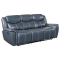 Blue Reclining Sofa with Drop Down Table T74201