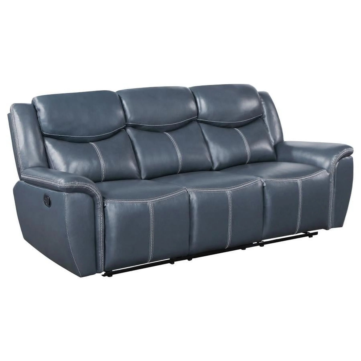 Blue Reclining Sofa with Drop Down Table T74201