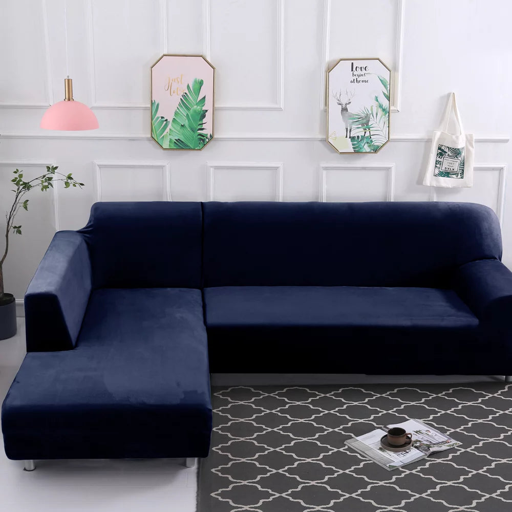 L Shape Velvet Sofa Cover W5291