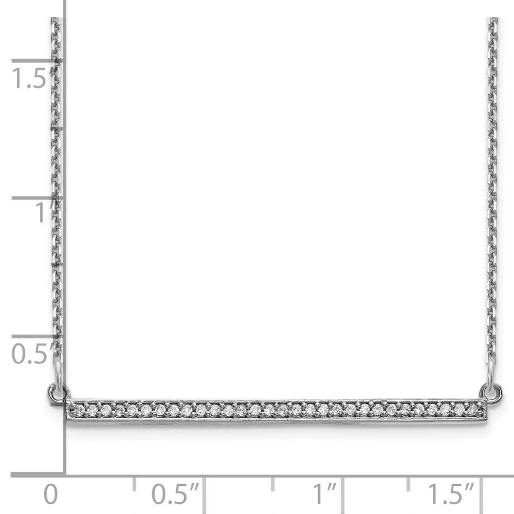 14k White Gold Diamond Bar Necklace L236