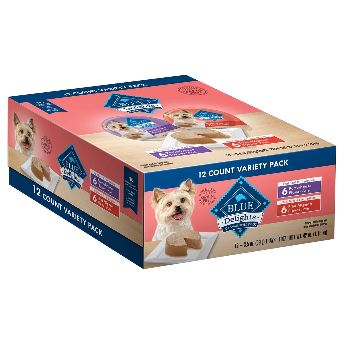 Grain-Free Pate Wet Dog Food Variety Pack, 3.5 oz. Cups (12 Pack) I7056