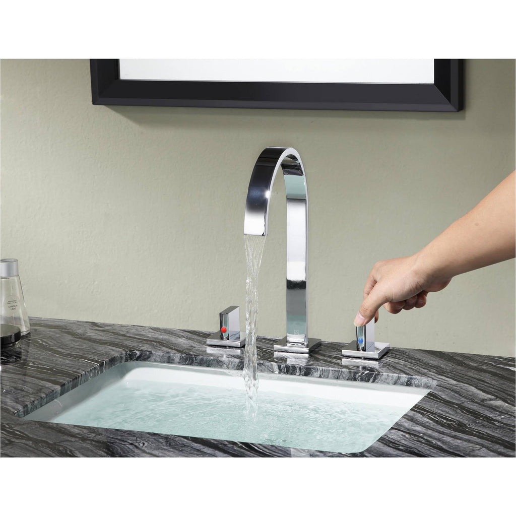 Polished Chrome Widespread 2-Handle Bathroom Faucet C3481
