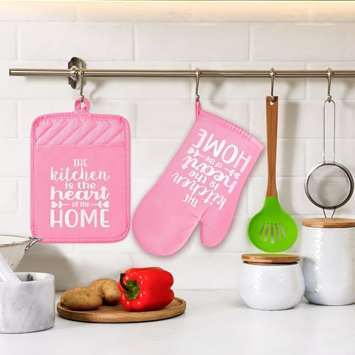 6 Pcs Christmas Oven Mitts Pot Holders Red K30307