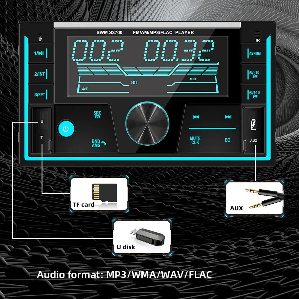 Car Radio Player Dual USB MP3 BT Car Audio F824