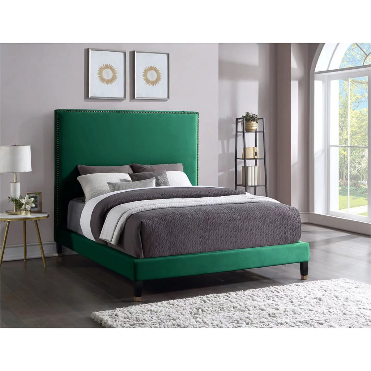 Green Velvet Full Bed W160
