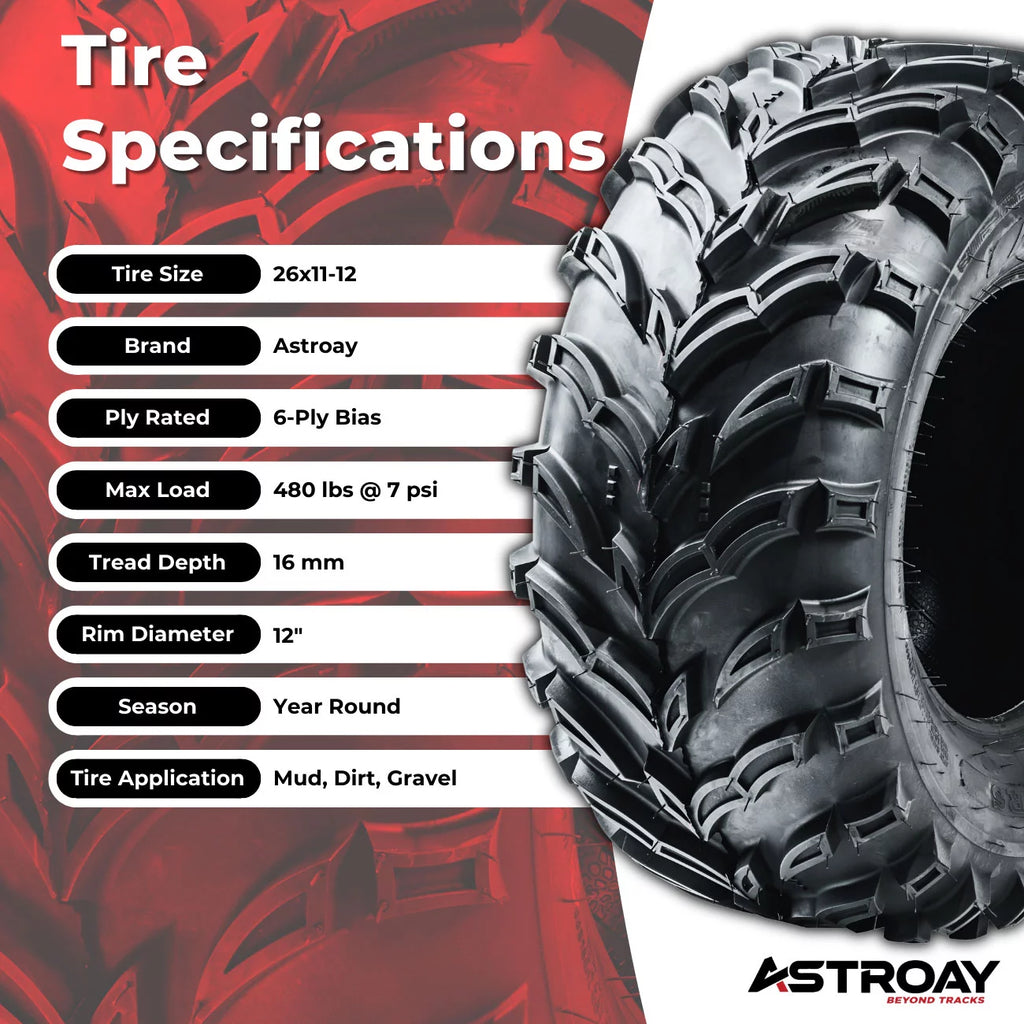 26 x 11 - 12 Utility ATV/UTV Tire Z250
